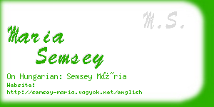 maria semsey business card